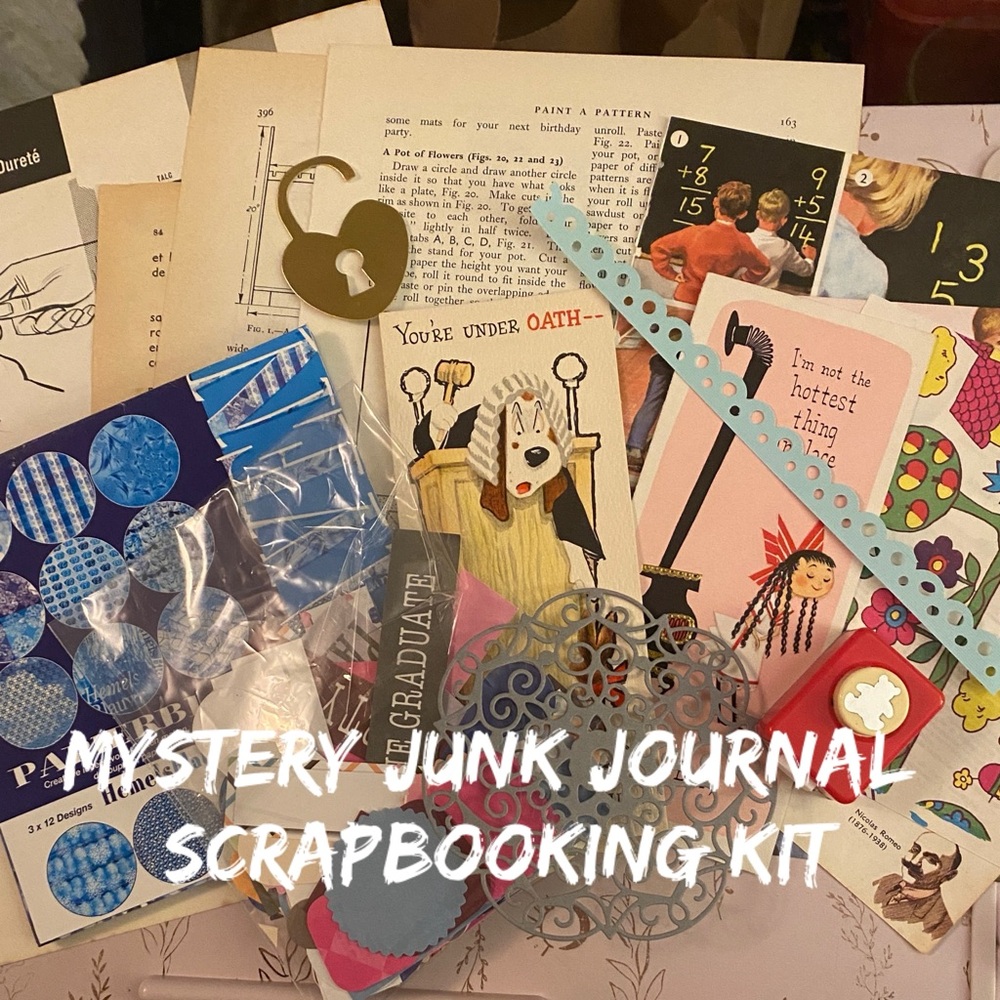 Mystery Junk Journal/Scrapbooking Kit - 75 Pieces